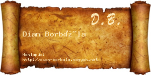Dian Borbála névjegykártya